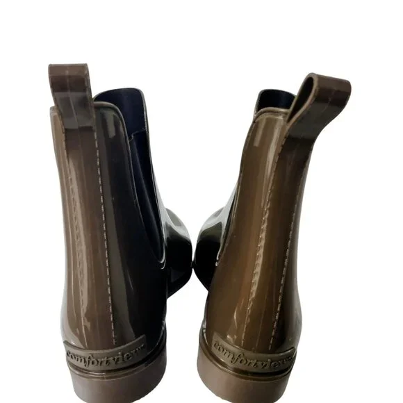 Comfortview: Ankle Rain Boots, Size 12W, Deep Olive Green - Picture 8 of 12